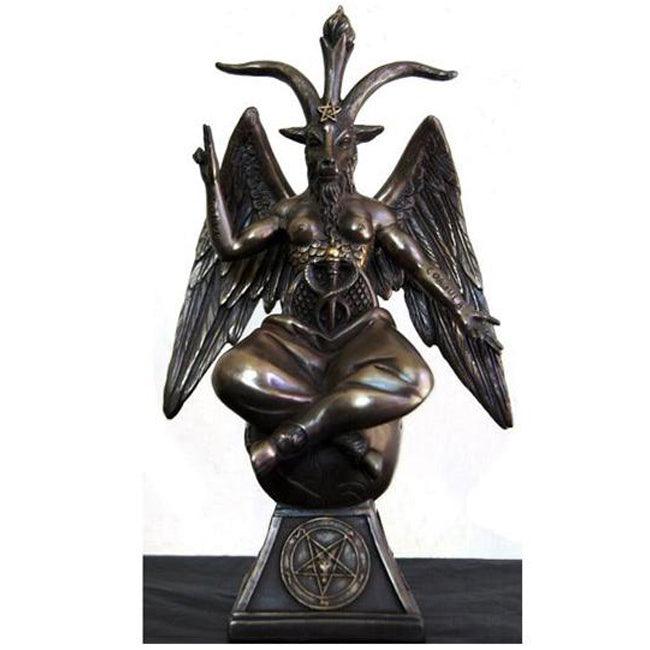 Baphomet - The Sabbatic Goat w/ Sigil Bronze Statue 9" - The Luciferian Apotheca 