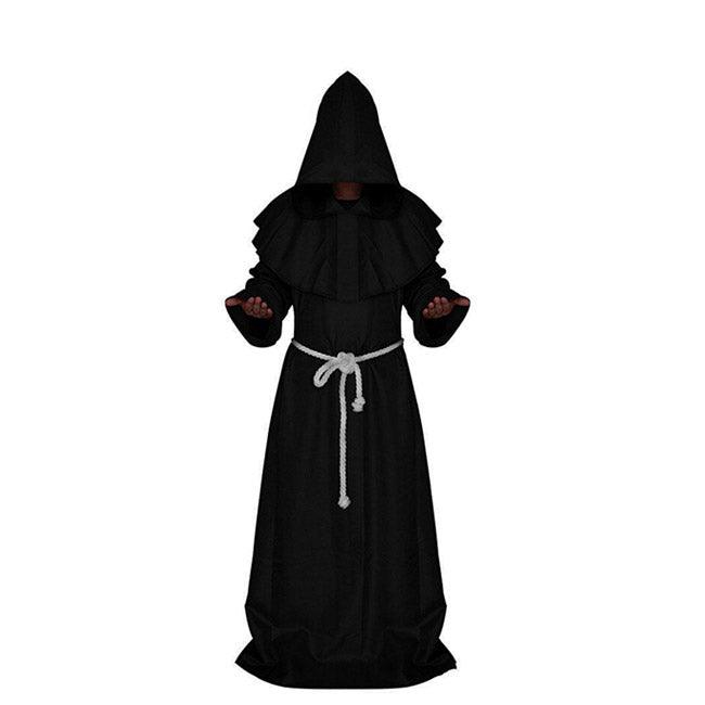 Satanic Monk Black Hooded Robe