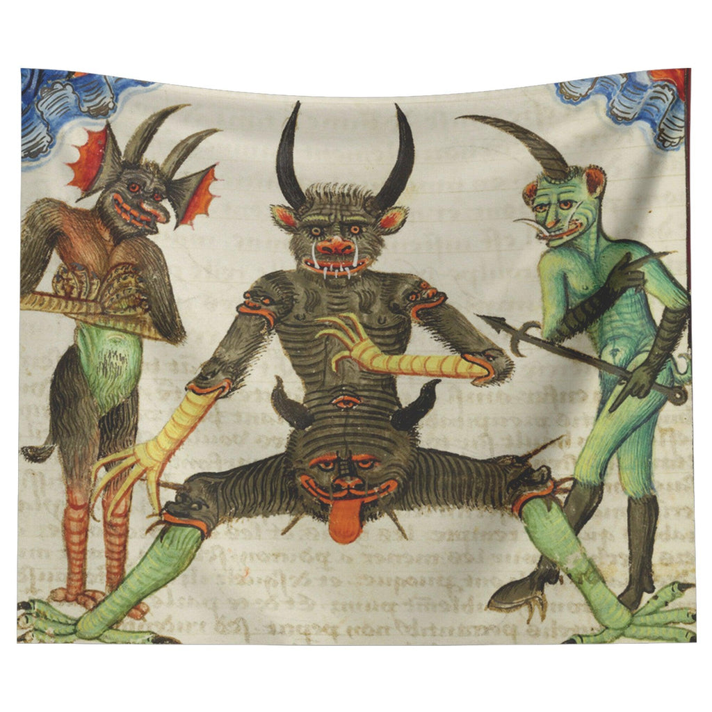 Devil among Demons Medieval Tapestry - The Luciferian Apotheca 