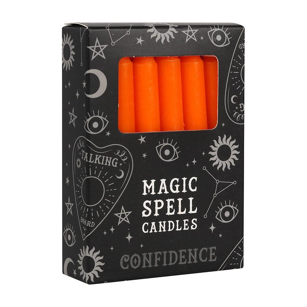 PACK OF 12 ORANGE 'CONFIDENCE' SPELL CANDLES - The Luciferian Apotheca 