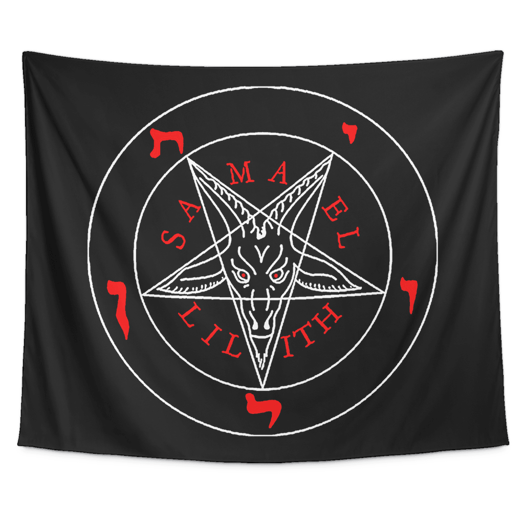 Samael, Lilith Beast Baphomet Satanic Luciferian Infernal Union Tapestry