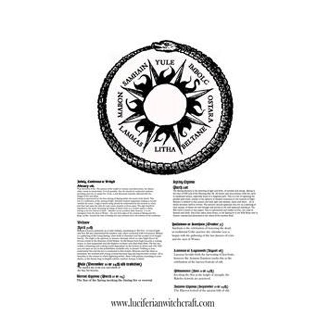 Luciferian Wheel of the Year 8x11 parchment print - The Luciferian Apotheca 