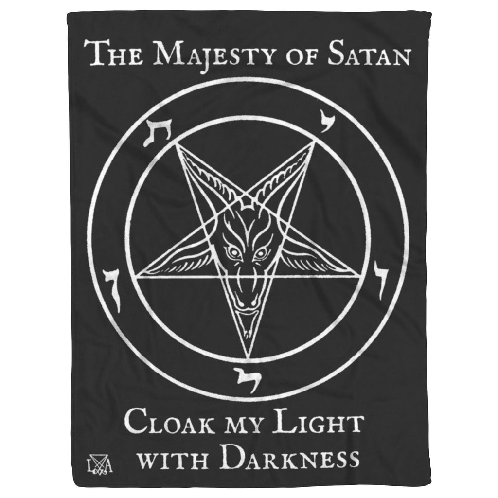 Majesty of Satan Fleece Blanket - The Luciferian Apotheca 