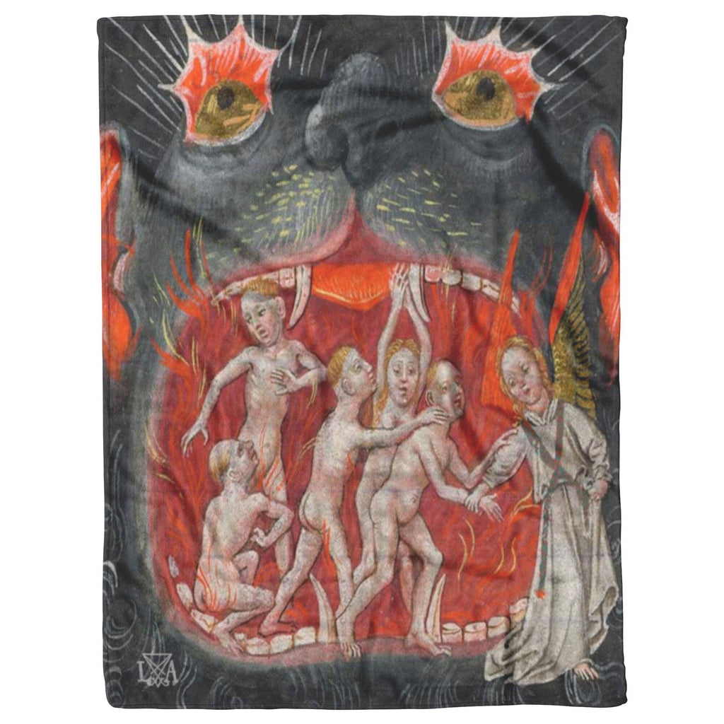 Mouth of Hell Demonic Fleece & Sherpa Blanket - The Luciferian Apotheca 