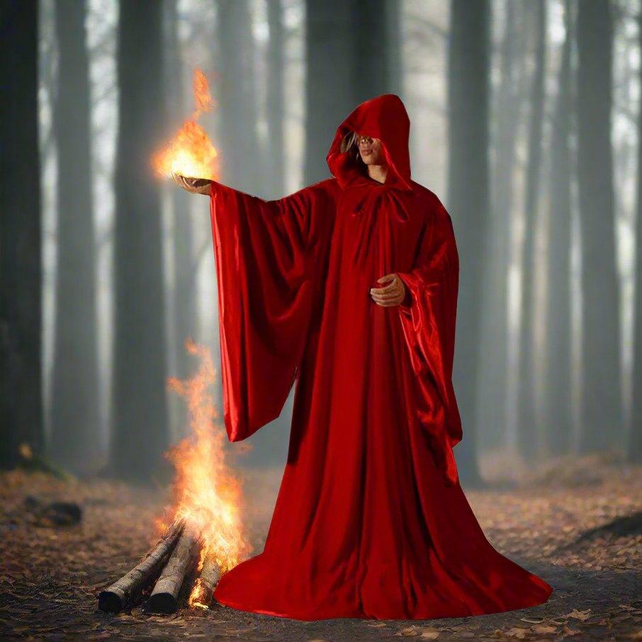 High Quality Red Magician Hooded & Sleeved Robe – The Luciferian Apotheca
