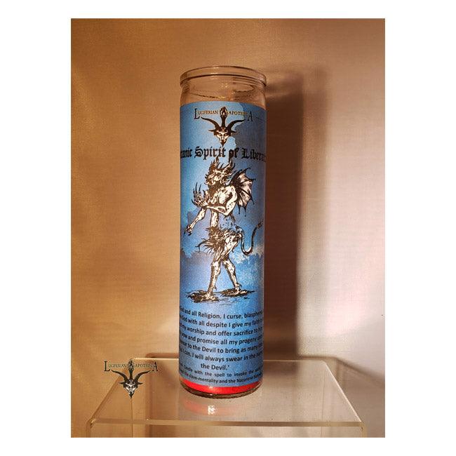 Satanic Spirit - Inspire Spiritual Self-Liberation Glass Spell Candle - The Luciferian Apotheca 