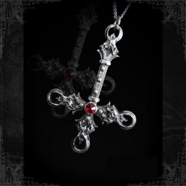 "Blasphemet" Satanic Inverted DEMON Cross pendant - The Luciferian Apotheca 