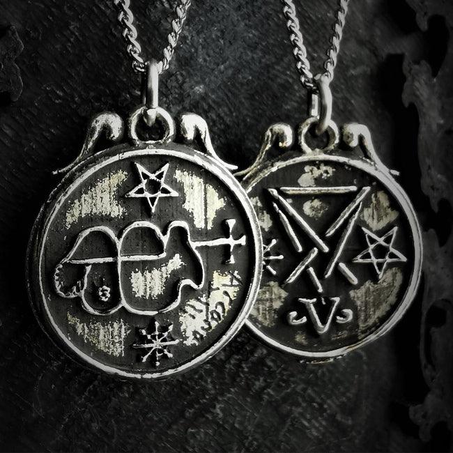 Double sided sigil of Lucifer and Clauneck Pendant