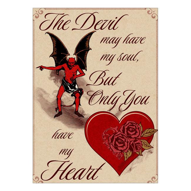 "The Devil may have my Soul, but only you have my Heart" - Card - The Luciferian Apotheca 