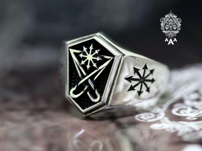 Sigil of Lucifer - Chaos Star Sterling Silver Ring