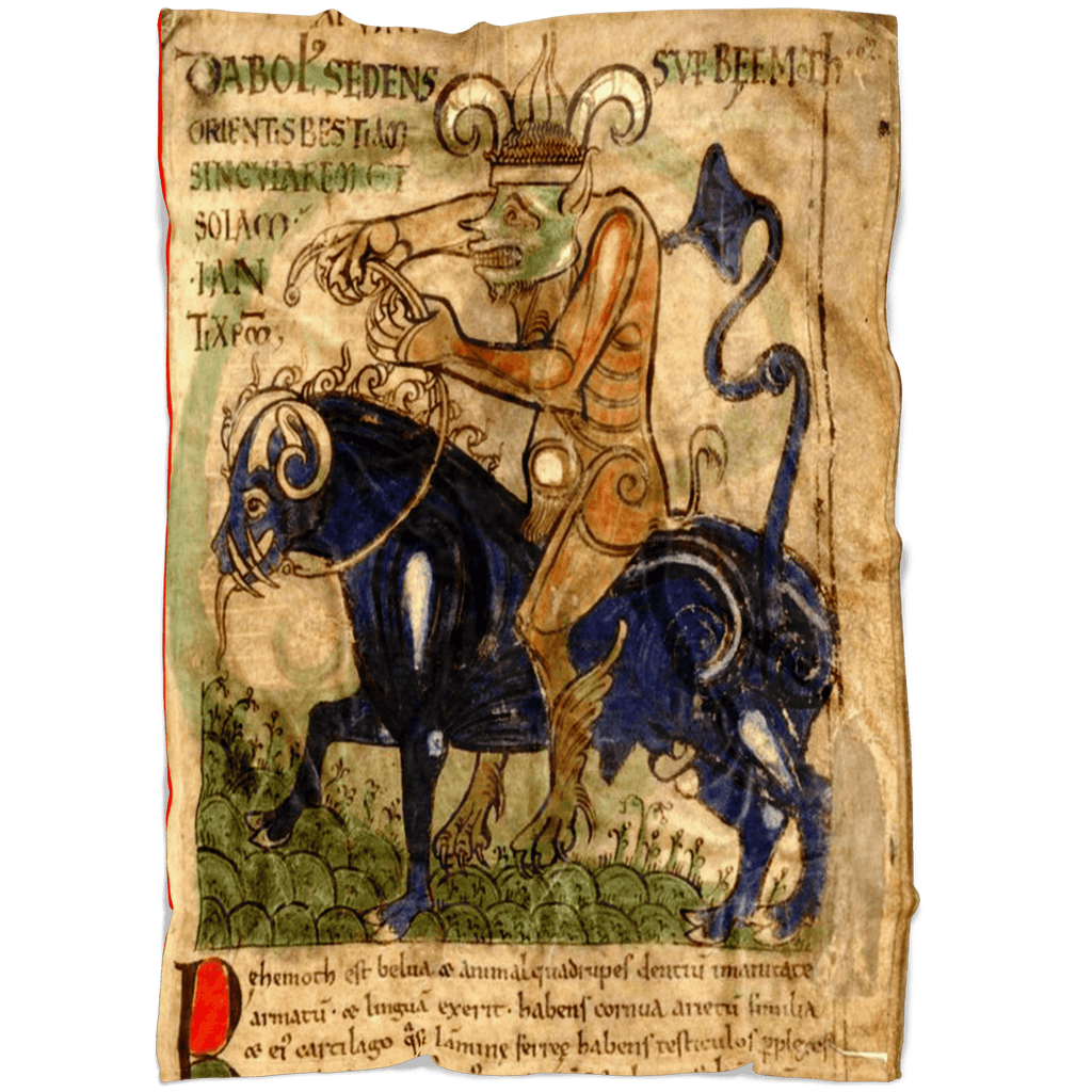 Satan upon Behemoth Medieval Blanket