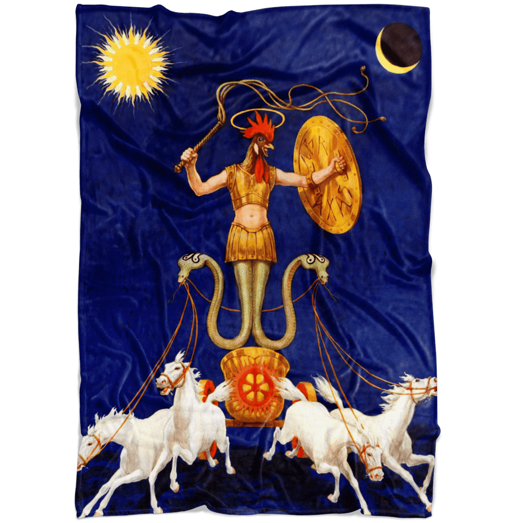 Abraxas Gnostic Deity Fleece Blanket - The Luciferian Apotheca 