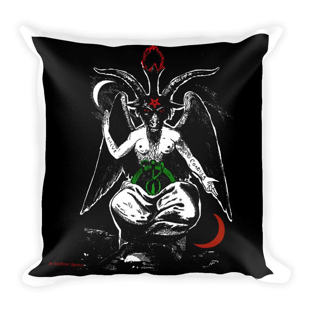 Sabbatic Goat Colored Square Pillow - The Luciferian Apotheca 