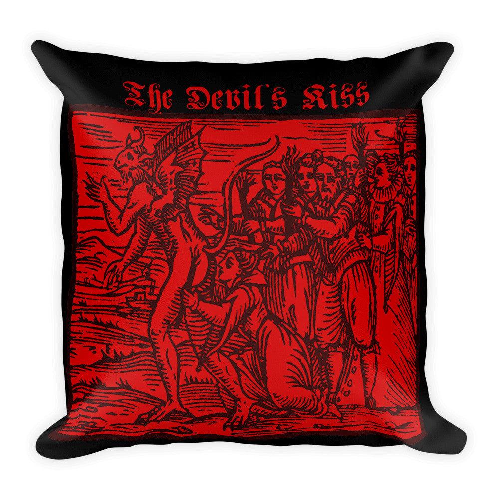 Osculum Infame (Devil's Kiss) Square Pillow - The Luciferian Apotheca 