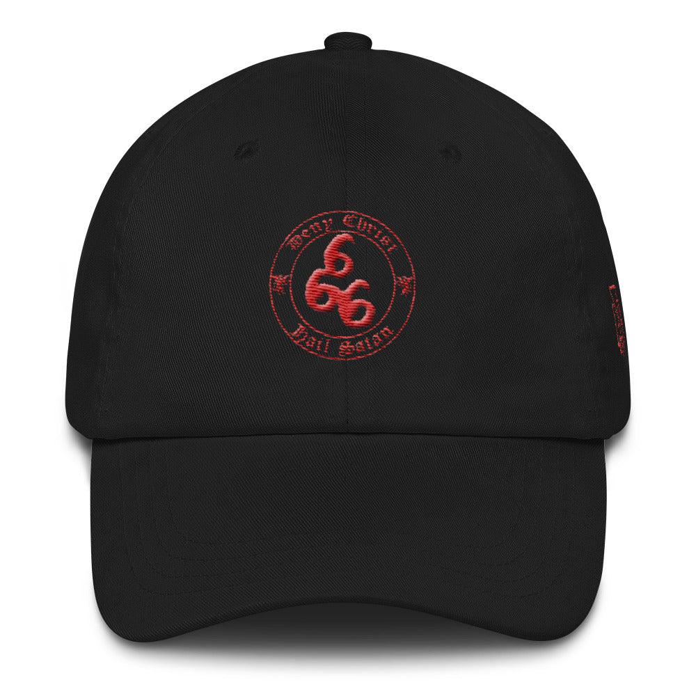 666 Deny Christ, Hail Satan! Embroidered Hat - The Luciferian Apotheca 