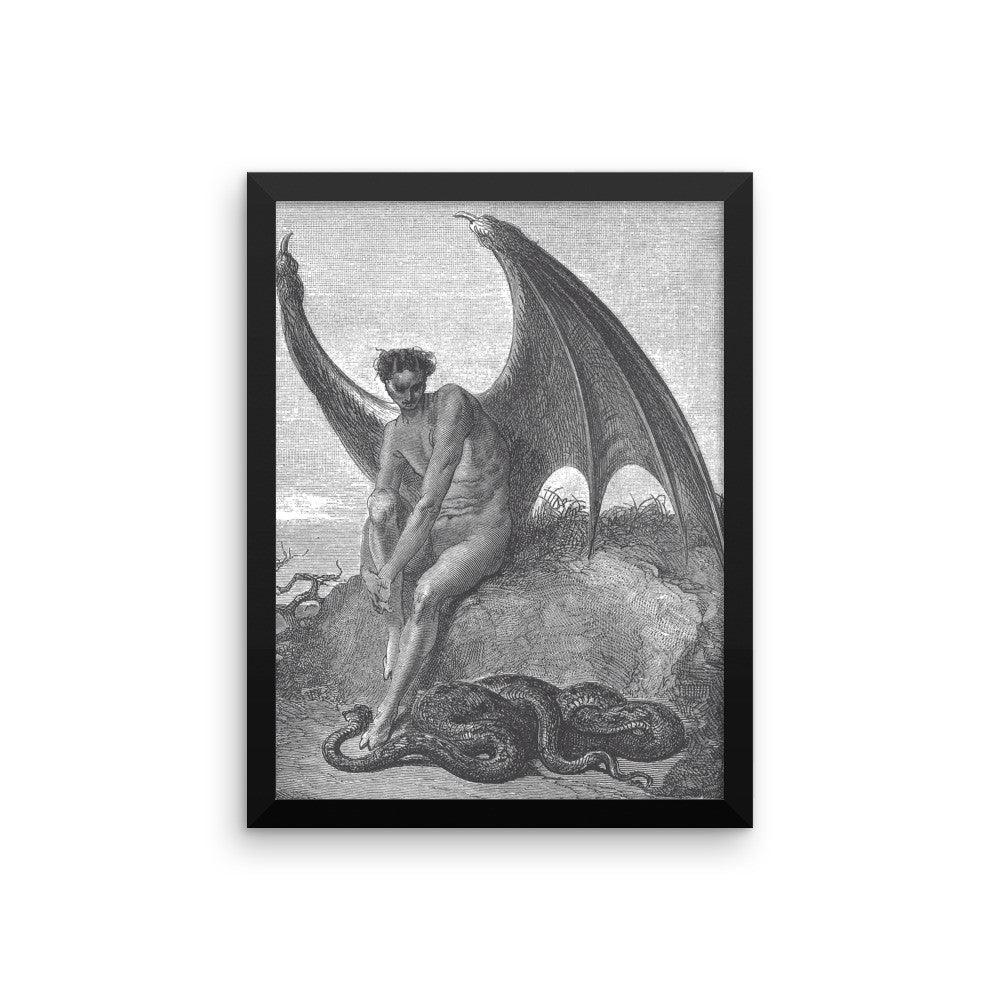 Satan and the Serpent (Paradise Lost) Framed poster - The Luciferian Apotheca 