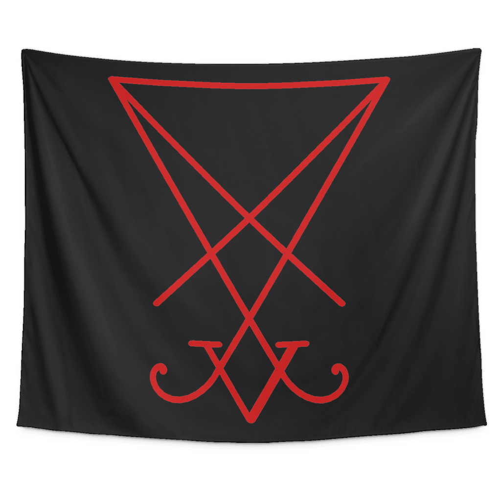 Sigil of Lucifer Red Large Tapestries