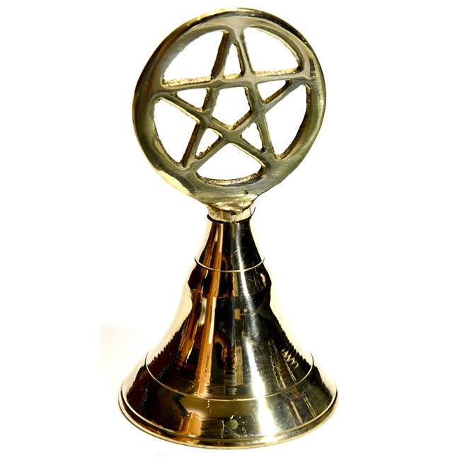 4" Pentagram brass bell - The Luciferian Apotheca 