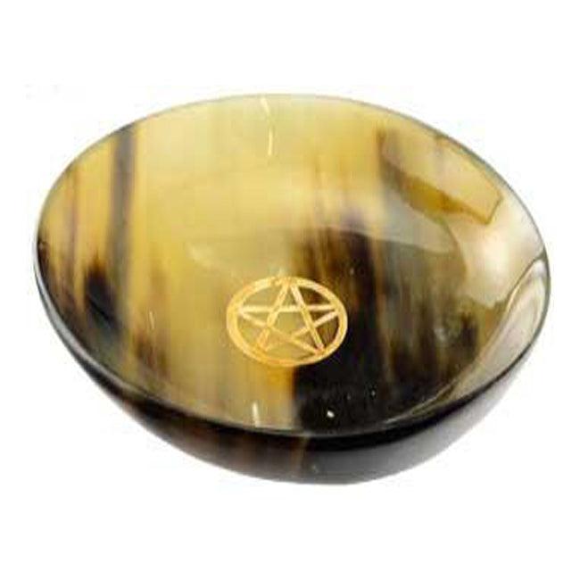 Polished Horn Pentagram 6" Ritual - Offering Bowl - The Luciferian Apotheca 