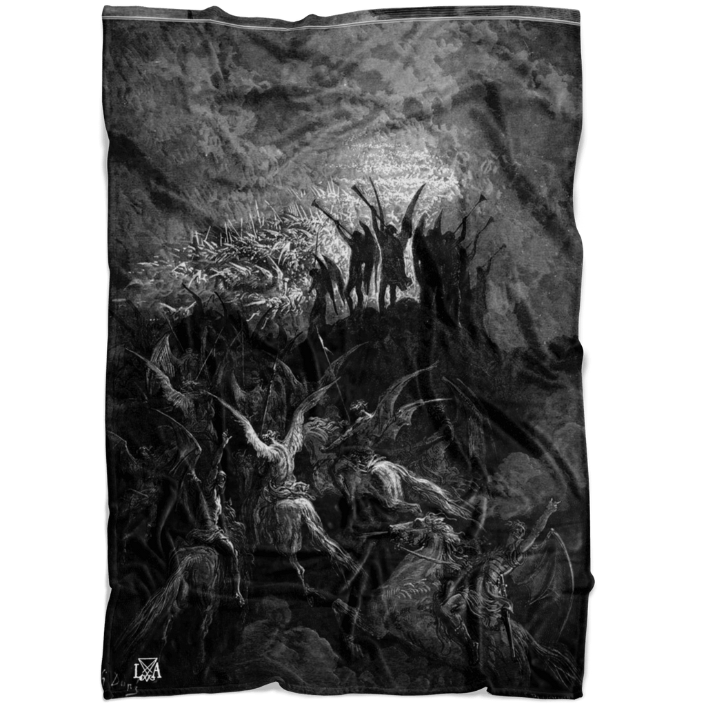 Fallen Angels gathering Legions Paradise Lost Fleece Blanket - The Luciferian Apotheca 
