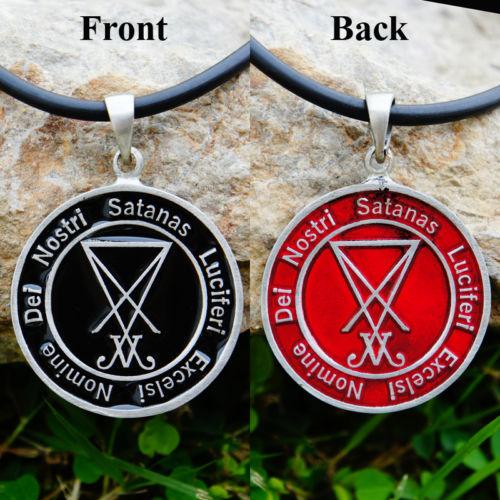 Double-Sided Black/Red Sigil of Lucifer Pendant