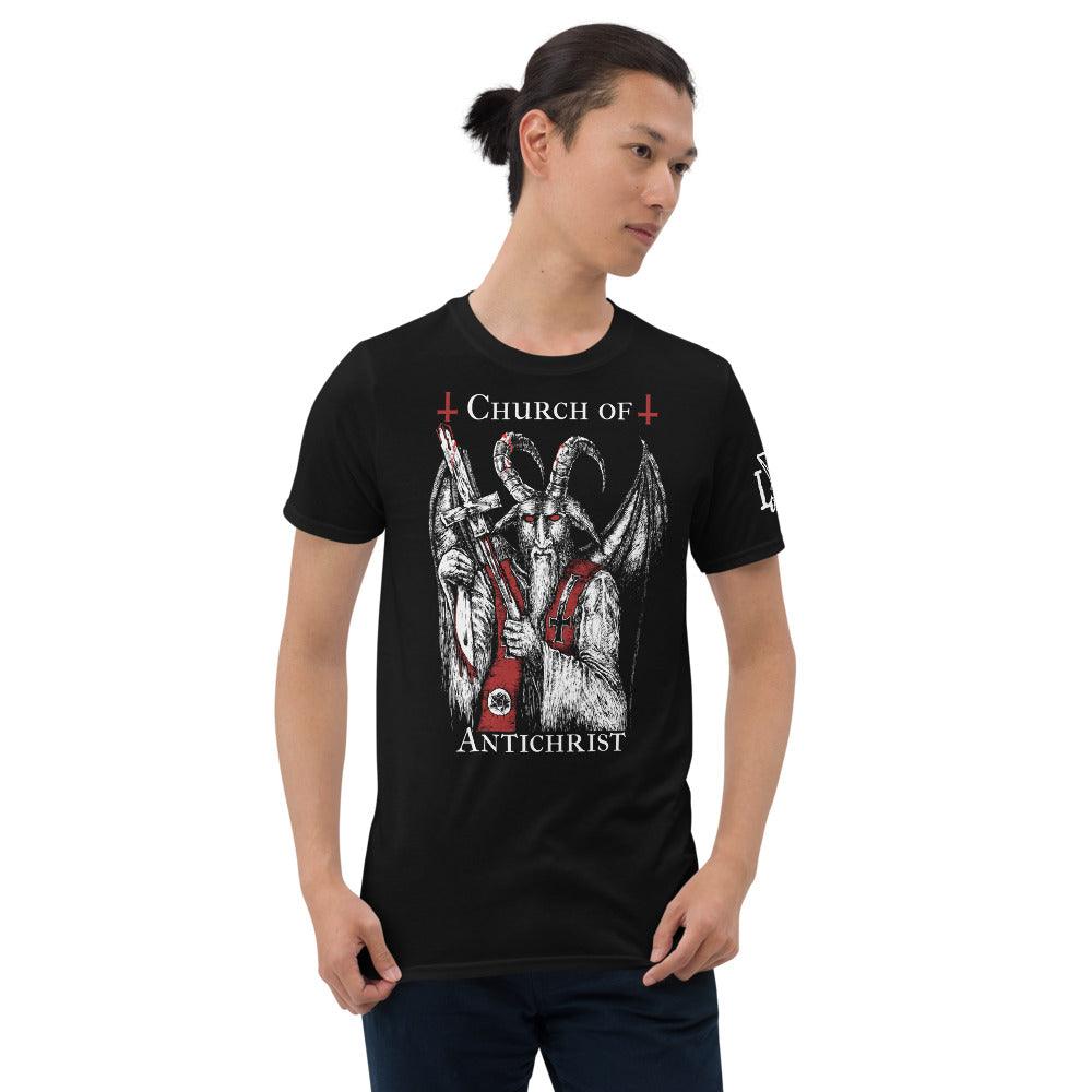 Church of Antichrist Satanic Short-Sleeve Unisex T-Shirt - The Luciferian Apotheca 