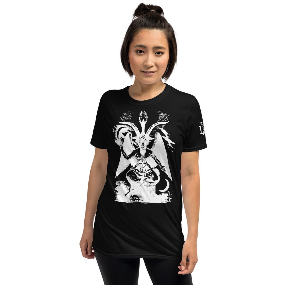 Baphomet the Sabbatic Goat White print Unisex T-Shirt – The Luciferian ...