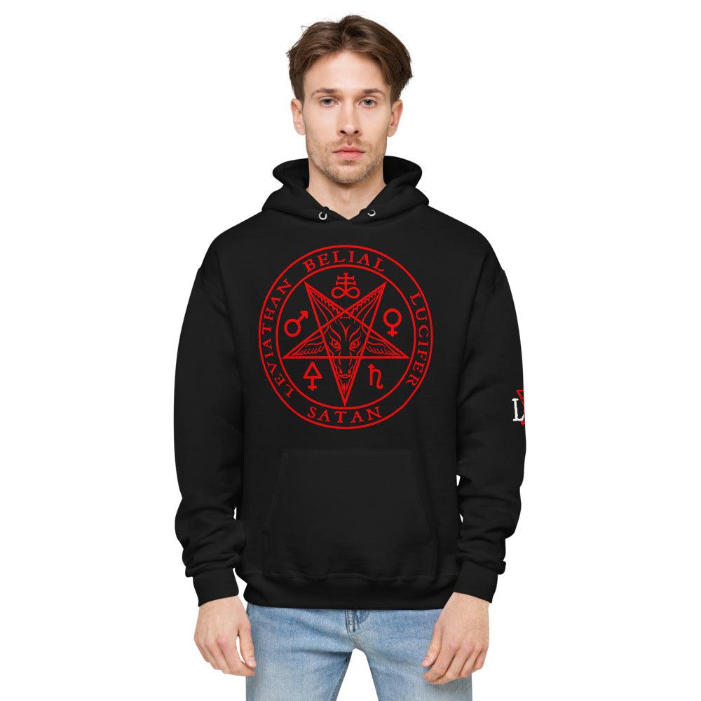 Satanic Sigil Cipher pull-over Unisex fleece hoodie - The Luciferian Apotheca 