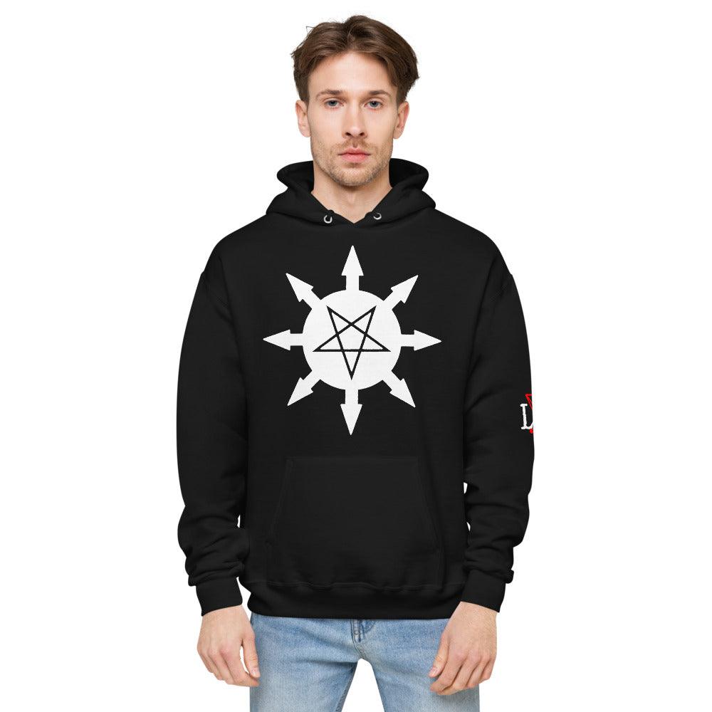 Algol Black Magical Chaos Star pull-over Unisex fleece hoodie - The Luciferian Apotheca 